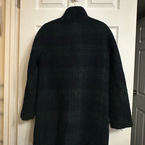 J. Crew Dark Green and Black Plaid Wool-Blend Coat - Picture 2 of 5